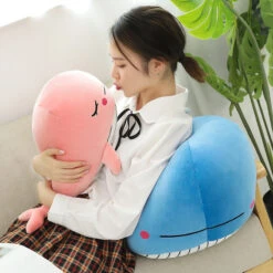 Cheerful Chonky Plumpy Pink Blue Whale -Kawaii Store kawaiies plushies plush softtoy cheerful chonky plumpy pink blue whale new soft toy 141113