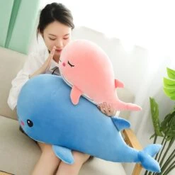 Cheerful Chonky Plumpy Pink Blue Whale -Kawaii Store kawaiies plushies plush softtoy cheerful chonky plumpy pink blue whale new soft toy 461888