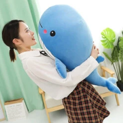 Cheerful Chonky Plumpy Pink Blue Whale -Kawaii Store kawaiies plushies plush softtoy cheerful chonky plumpy pink blue whale new soft toy 672328