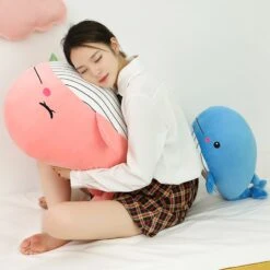 Cheerful Chonky Plumpy Pink Blue Whale -Kawaii Store kawaiies plushies plush softtoy cheerful chonky plumpy pink blue whale new soft toy 974824