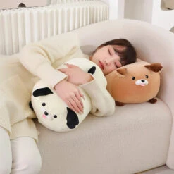 Cheerful White Brown Dog Plushies -Kawaii Store kawaiies plushies plush softtoy cheerful white brown dog plushies soft toy 258126