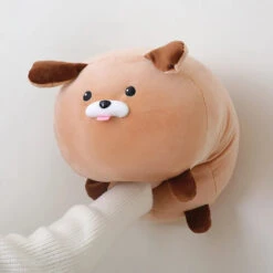 Cheerful White Brown Dog Plushies -Kawaii Store kawaiies plushies plush softtoy cheerful white brown dog plushies soft toy 991675