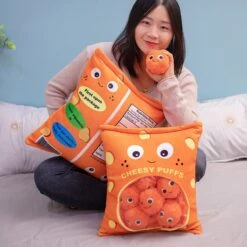Cheesy Puffs Snack Bags -Kawaii Store kawaiies plushies plush softtoy cheesy puffs snack bags soft toy 658157