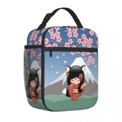 Cherry Blossom Lucky Cat Kokeshi Doll Insulated Lunch Bags 10 Cherry Blossom Lucky Cat Kokeshi Doll Insulated Lunch Bags -Kawaii Store kawaiies plushies plush softtoy cherry blossom lucky cat kokeshi doll insulated lunch bags bag mountain 833906