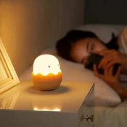 Chick Hatching USB Rechargeable Night Lamp -Kawaii Store kawaiies plushies plush softtoy chick hatching usb rechargeable night lamp home decor 336411