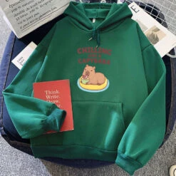Apparel Chilling Like A Capybara Unisex Hoodie -Kawaii Store kawaiies plushies plush softtoy chilling like a capybara unisex hoodie apparel dark green xxl 246625