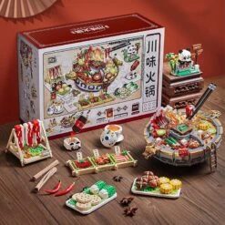 Royal Hot Pot Meal Micro Building Set | NEW -Kawaii Store kawaiies plushies plush softtoy chinese hot pot dinner micro building set new build it 581443