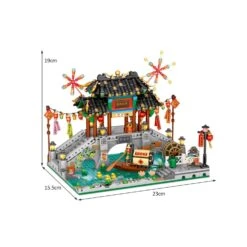 Chinese Street Lake Bridge Pavilion Teahouse Micro Building Set Collection -Kawaii Store kawaiies plushies plush softtoy chinese street lake bridge pavilion teahouse micro building set collection build it 956085