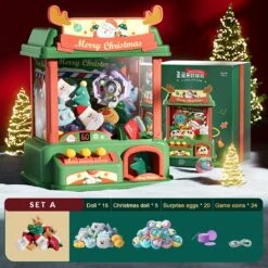 Christmas Advanced Mini Claw Machine -Kawaii Store kawaiies plushies plush softtoy christmas mini working claw machine toys set a 436811