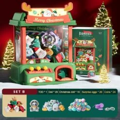 Christmas Advanced Mini Claw Machine -Kawaii Store kawaiies plushies plush softtoy christmas mini working claw machine toys set b 646477