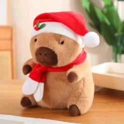 Christmas New Year Baby Capybara Plushies -Kawaii Store kawaiies plushies plush softtoy christmas new year baby capybara plushies soft toy christmas 20cm 912870