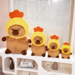 Chubby Capybara Plushie With Hat -Kawaii Store kawaiies plushies plush softtoy chubby capybara plushie with hat soft toy 215356