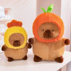 Chubby Capybara Plushie With Hat -Kawaii Store kawaiies plushies plush softtoy chubby capybara plushie with hat soft toy 270326