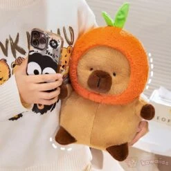 Chubby Capybara Plushie With Hat -Kawaii Store kawaiies plushies plush softtoy chubby capybara plushie with hat soft toy 799337