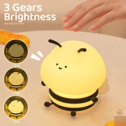 Chubby Cheeks Bee LED Night Light -Kawaii Store kawaiies plushies plush softtoy chubby cheeks bee led night light home decor 991741