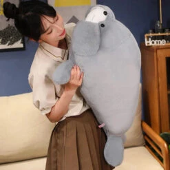 Chubby Cheeks White Grey Seal -Kawaii Store kawaiies plushies plush softtoy chubby cheeks white grey seal soft toy 156383