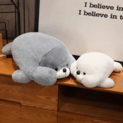 Chubby Cheeks White Grey Seal -Kawaii Store kawaiies plushies plush softtoy chubby cheeks white grey seal soft toy 285805