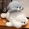 Chubby Cheeks White Grey Seal -Kawaii Store kawaiies plushies plush softtoy chubby cheeks white grey seal soft toy 432938