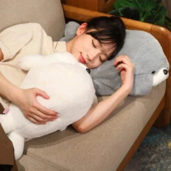 Chubby Cheeks White Grey Seal -Kawaii Store kawaiies plushies plush softtoy chubby cheeks white grey seal soft toy 648107