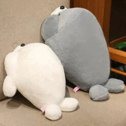 Chubby Cheeks White Grey Seal -Kawaii Store kawaiies plushies plush softtoy chubby cheeks white grey seal soft toy 887619