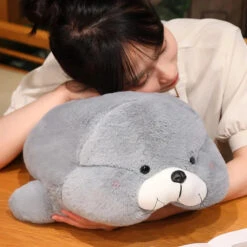 Chubby Cheeks White Grey Seal -Kawaii Store kawaiies plushies plush softtoy chubby cheeks white grey seal soft toy 955709
