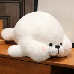 Chubby Cheeks White Grey Seal -Kawaii Store kawaiies plushies plush softtoy chubby cheeks white grey seal soft toy white 28cm 250967