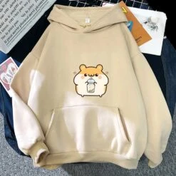 Apparel Chubby Hamster Drinking Bubble Tea Unisex Hoodie