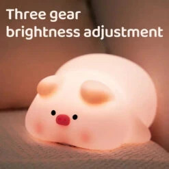 Chubby Pink Piggy LED Night Light -Kawaii Store kawaiies plushies plush softtoy chubby pink piggy led night light home decor 845202