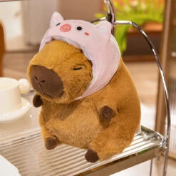 Chunky Kawaii Capybara Plush With Hat -Kawaii Store kawaiies plushies plush softtoy chunky kawaii capybara plush with hat soft toy pig 10in 25cm 731943