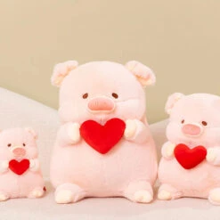 Chunky Love Heart Piggy Plushie -Kawaii Store kawaiies plushies plush softtoy chunky love heart piggy plushie soft toy 750298