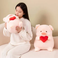 Chunky Love Heart Piggy Plushie -Kawaii Store kawaiies plushies plush softtoy chunky love heart piggy plushie soft toy 975302