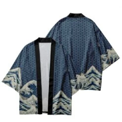 Apparel Classic Japanese Kanagawa Wave Unisex Kimono -Kawaii Store kawaiies plushies plush softtoy classic japanese kanagawa wave unisex kimono kimono s 586845
