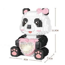 Coco And Bobo Pandas In Love LED Nano Building Blocks -Kawaii Store kawaiies plushies plush softtoy coco and bobo pandas in love led nano building blocks build it 773521