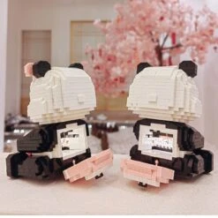 Coco And Bobo Pandas In Love LED Nano Building Blocks -Kawaii Store kawaiies plushies plush softtoy coco and bobo pandas in love led nano building blocks build it 816789