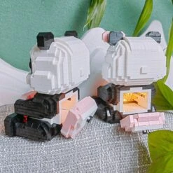 Coco And Bobo Pandas In Love LED Nano Building Blocks -Kawaii Store kawaiies plushies plush softtoy coco and bobo pandas in love led nano building blocks build it 961127