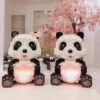 Coco And Bobo Pandas In Love LED Nano Building Blocks -Kawaii Store kawaiies plushies plush softtoy coco and bobo pandas in love led nano building blocks build it couple 487328