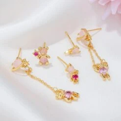 Cosmic Teddy Bear Dreams 18k Gold-plating Earrings (5pc Set) 10 Cosmic Teddy Bear Dreams 18k Gold-plating Earrings (5pc Set) -Kawaii Store kawaiies plushies plush softtoy cosmic teddy bear dreams 18k gold plating earrings 5pc set jewelry 520485