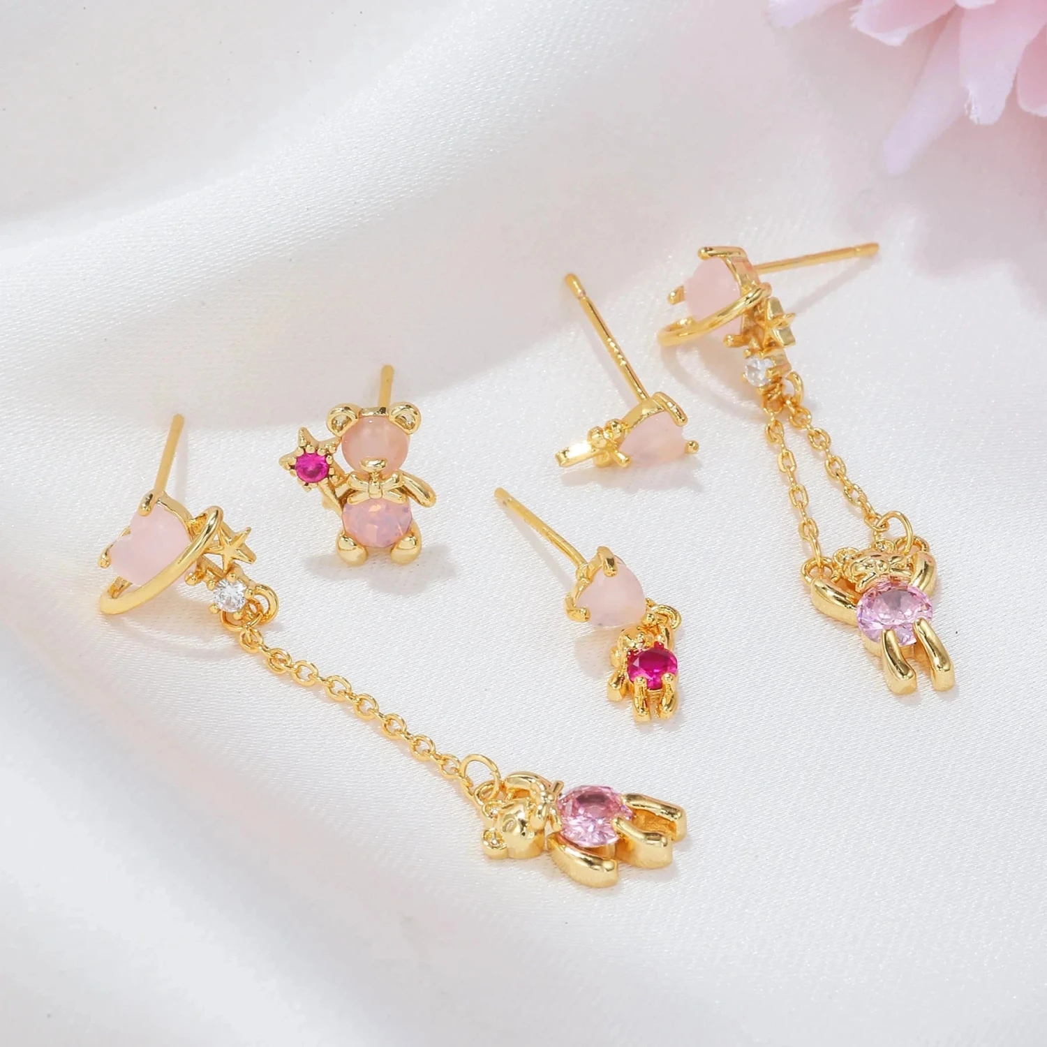 Cosmic Teddy Bear Dreams 18k Gold-plating Earrings (5pc Set) 6 Cosmic Teddy Bear Dreams 18k Gold-plating Earrings (5pc Set) - Image 4