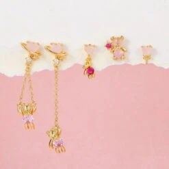 Cosmic Teddy Bear Dreams 18k Gold-plating Earrings (5pc Set) 9 Cosmic Teddy Bear Dreams 18k Gold-plating Earrings (5pc Set) -Kawaii Store kawaiies plushies plush softtoy cosmic teddy bear dreams 18k gold plating earrings 5pc set jewelry 668292