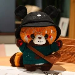 Cosplay Chai The Red Panda Plushie -Kawaii Store kawaiies plushies plush softtoy cosplay chai the red panda plushie new soft toy black hat 527925