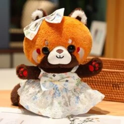 Cosplay Chai The Red Panda Plushie -Kawaii Store kawaiies plushies plush softtoy cosplay chai the red panda plushie new soft toy flower dress 478960