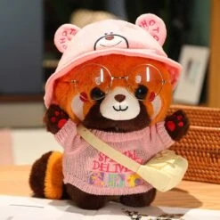 Cosplay Chai The Red Panda Plushie -Kawaii Store kawaiies plushies plush softtoy cosplay chai the red panda plushie new soft toy pink bear hat 931264