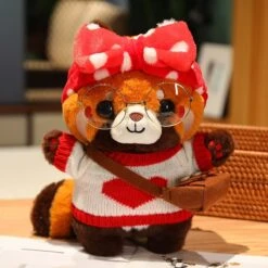 Cosplay Chai The Red Panda Plushie -Kawaii Store kawaiies plushies plush softtoy cosplay chai the red panda plushie new soft toy red bow 985325