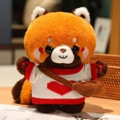 Cosplay Chai The Red Panda Plushie -Kawaii Store kawaiies plushies plush softtoy cosplay chai the red panda plushie new soft toy red heart sweater 211395