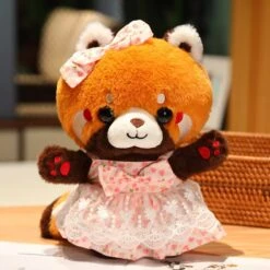 Cosplay Chai The Red Panda Plushie -Kawaii Store kawaiies plushies plush softtoy cosplay chai the red panda plushie new soft toy rose dress 295550