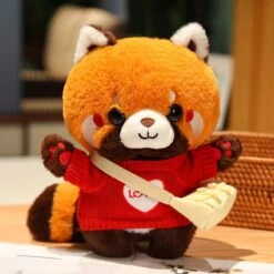 Cosplay Chai The Red Panda Plushie -Kawaii Store kawaiies plushies plush softtoy cosplay chai the red panda plushie new soft toy white heart sweater 865001