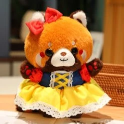 Cosplay Chai The Red Panda Plushie -Kawaii Store kawaiies plushies plush softtoy cosplay chai the red panda plushie new soft toy yellow dress 424674