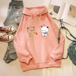 Apparel Couple Bear Hoodie -Kawaii Store kawaiies plushies plush softtoy couple bear oversized hoodie hoodies pink xxl 889852