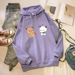 Apparel Couple Bear Hoodie -Kawaii Store kawaiies plushies plush softtoy couple bear oversized hoodie hoodies purple xxxl 345018