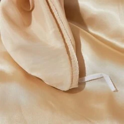 Cream Baby Blue Luxury Satin Bedding Set -Kawaii Store kawaiies plushies plush softtoy cream baby blue luxury satin bedding set bedding sets 436132